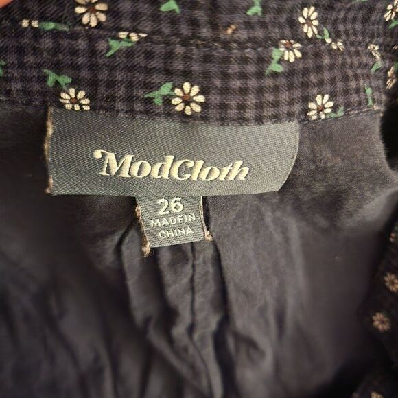 ModCloth Retro Sleeveless Summer Tent Dress Floral Womens Size 26 Navy Blue - Picture 8 of 8